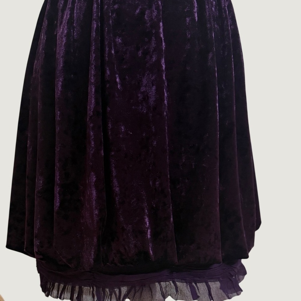 Sue Wong Nocturne Purple Velvet Silk Halter Mini Dress Beaded Y2K Whimsigoth 4 - Picture 3 of 13